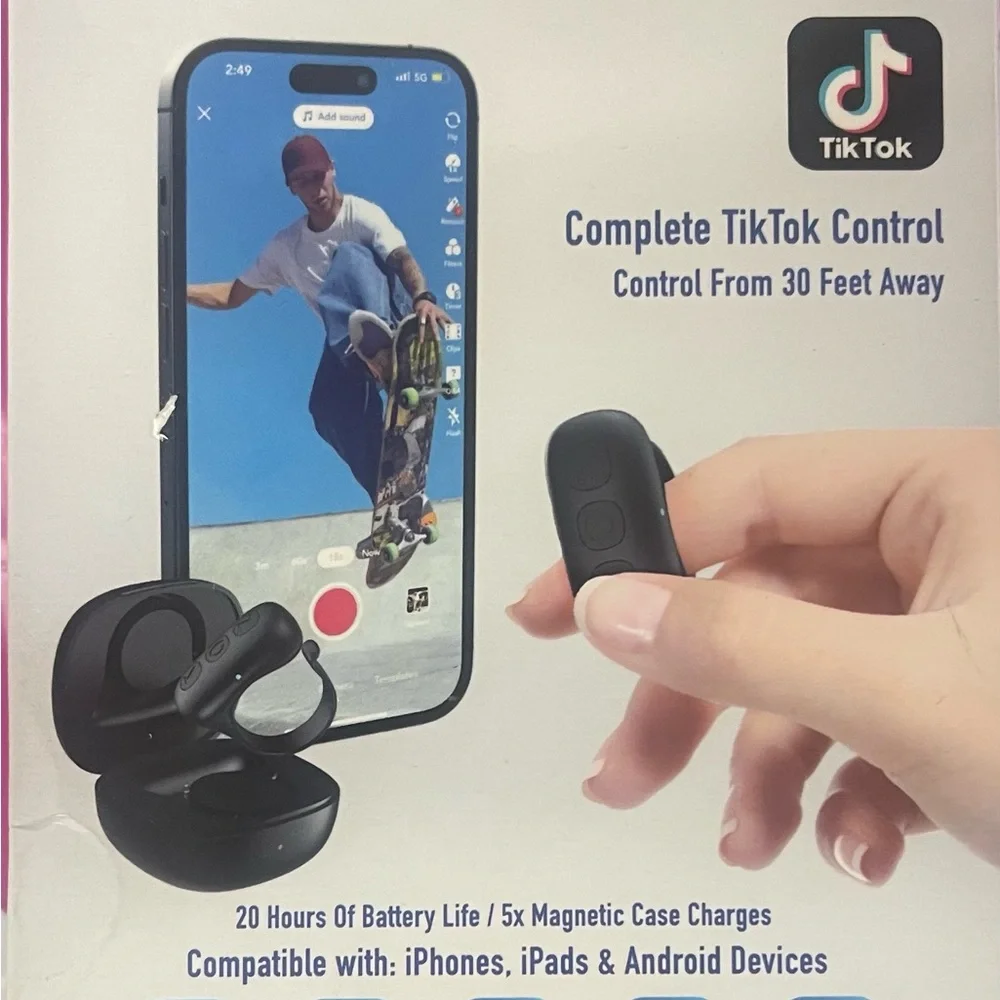 SoundSplay Smart Remote Ring, Bluetooth TikTok Strolling Ring - Picture 1 of 9